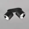 LED Deckenstrahler Schwarz 2 Spots schwenkbar dimmbar, Breite 18cm