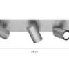LED Deckenstrahler Silber 3-flammig, Breite 48cm