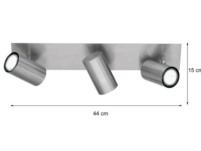 LED Deckenstrahler Silber 3-flammig, Breite 48cm