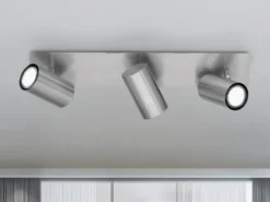 LED Deckenstrahler Silber 3-flammig, Breite 48cm