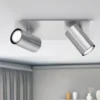 LED Deckenstrahler Silber 2-flammig, Breite 30cm