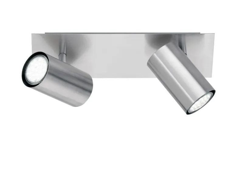 LED Deckenstrahler Silber 2-flammig, Breite 30cm