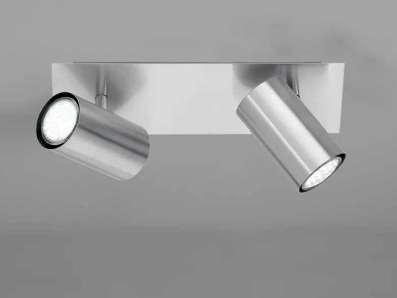 LED Deckenstrahler Silber 2-flammig, Breite 30cm