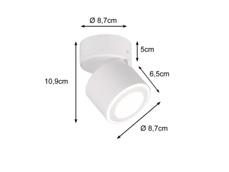 LED Deckenstrahler TAURUS 1-flammig Weiß, Ø 8,7cm