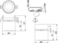 LED Deckenstrahler TAURUS 1-flammig Schwarz, Ø 8,7cm