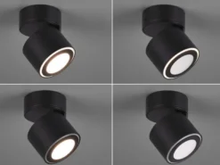 LED Deckenstrahler TAURUS 1-flammig Schwarz, Ø 8,7cm