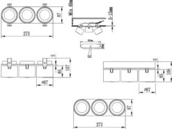 LED Deckenstrahler TAURUS 3-flammig Weiß, Breite 27,3cm