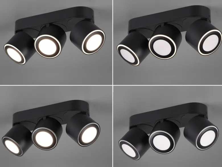 LED Deckenstrahler TAURUS 3-flammig Schwarz, Breite 27,3cm