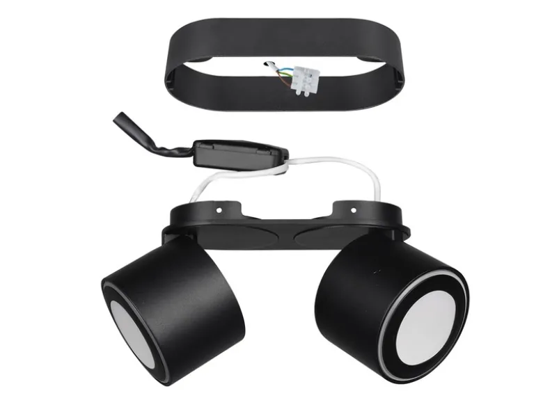 LED Deckenstrahler TAURUS 2-flammig Schwarz, Breite 18cm