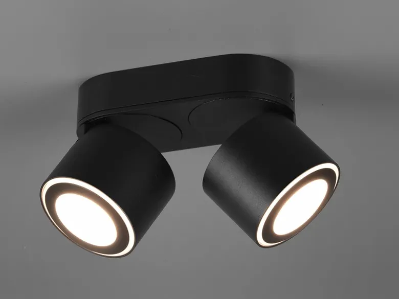 LED Deckenstrahler TAURUS 2-flammig Schwarz, Breite 18cm