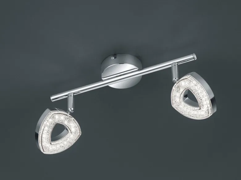LED Deckenstrahler TOURS 2-flammig Silber Chrom, Breite 30cm