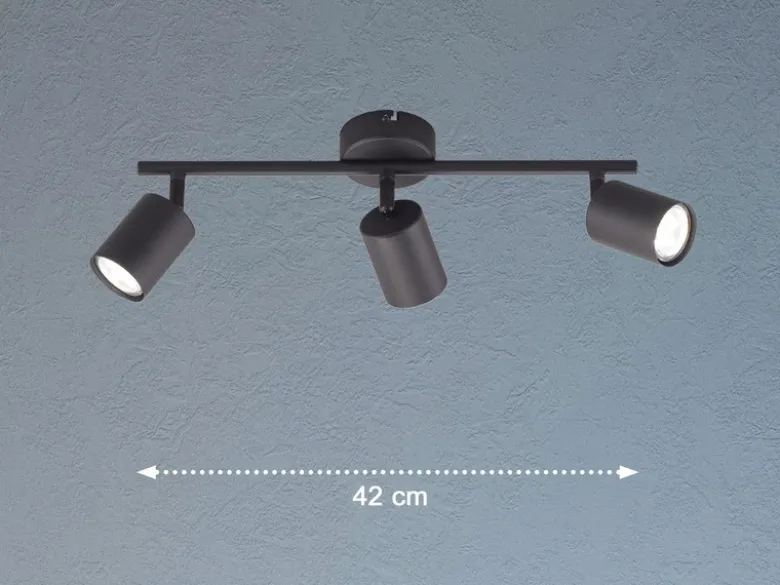 LED Deckenstrahler VANO Schwarz 3-flammig, Breite 42cm