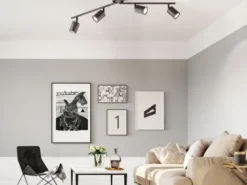 LED Deckenstrahler VANO Schwarz 4-flammig, Breite 79cm