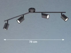 LED Deckenstrahler VANO Schwarz 4-flammig, Breite 79cm
