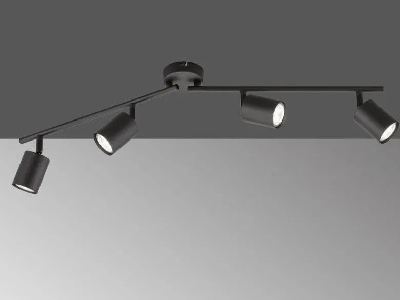 LED Deckenstrahler VANO Schwarz 4-flammig, Breite 79cm