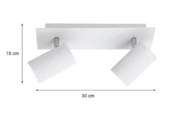 LED Deckenstrahler Weiß 2-flammig, Breite 30cm