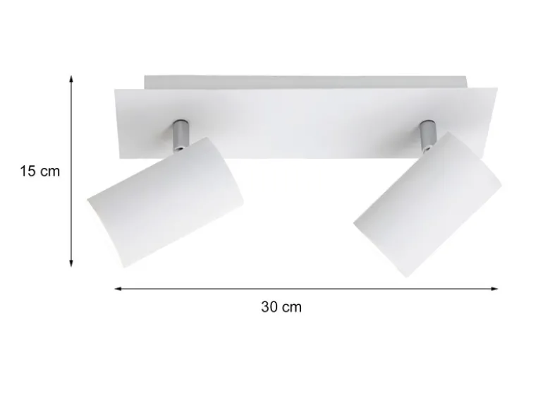 LED Deckenstrahler Weiß 2-flammig, Breite 30cm