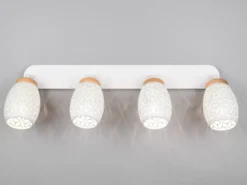 LED Deckenstrahler Weiß 4-flammig mit Stanzmuster, Breite 74cm
