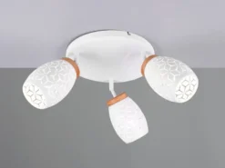 LED Deckenstrahler Weiß 3-flammig mit Stanzmuster, Ø58cm