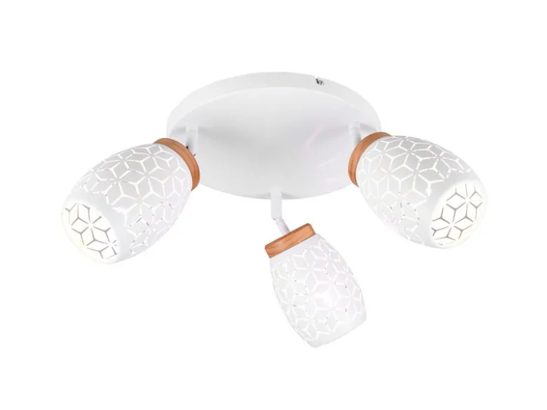 LED Deckenstrahler Weiß 3-flammig mit Stanzmuster, Ø58cm