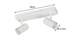 LED Deckenstrahler Weiß 2-flammig, Breite 26cm