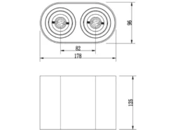 LED Deckenstrahler Weiß 2-flammig Spots schwenkbar, Breite 17cm