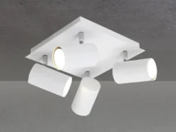 LED Deckenstrahler Weiß 4-flammig, Quadrat 24cm