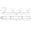 LED Deckenstrahler Weiß 4-flammig, Breite 56cm