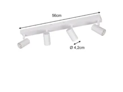 LED Deckenstrahler Weiß 4-flammig, Breite 56cm