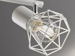 LED Deckenstrahler Weiß 4-flammig, Gitterlampe schwenkbar, Breite 60cm