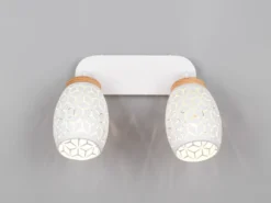 LED Deckenstrahler Weiß 2-flammig mit Stanzmuster, Breite 28cm