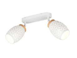 LED Deckenstrahler Weiß 2-flammig mit Stanzmuster, Breite 28cm