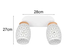 LED Deckenstrahler Weiß 2-flammig mit Stanzmuster, Breite 28cm