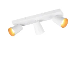 LED Deckenstrahler Weiß Gold 3-flammig, Breite 46cm