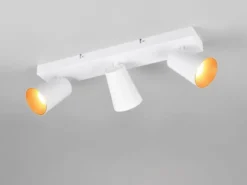 LED Deckenstrahler Weiß Gold 3-flammig, Breite 46cm