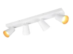 LED Deckenstrahler Weiß Gold 4-flammig, Breite 64cm