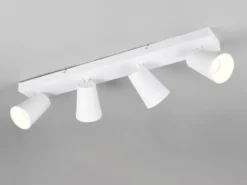 LED Deckenstrahler Weiß Gold 4-flammig, Breite 64cm