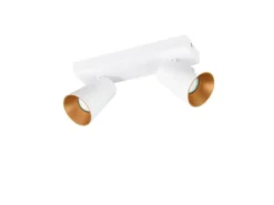 LED Deckenstrahler Weiß Gold 2-flammig, Breite 28cm