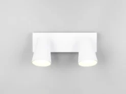 LED Deckenstrahler Weiß Gold 2-flammig, Breite 28cm