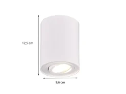 LED Deckenstrahler Weiß mit schwenkbarem Spot, Ø 9,6cm
