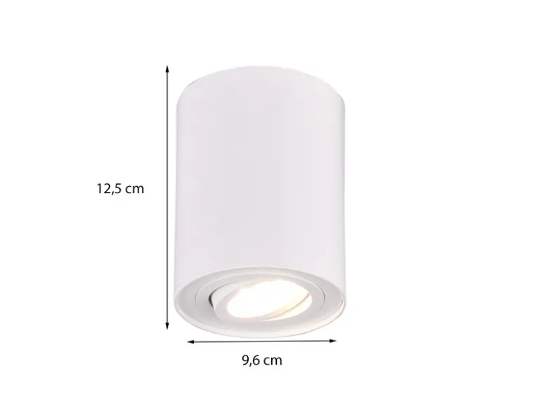 LED Deckenstrahler Weiß mit schwenkbarem Spot, Ø 9,6cm