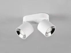 LED Deckenstrahler Weiß 2 Spots schwenkbar dimmbar, Breite 18cm