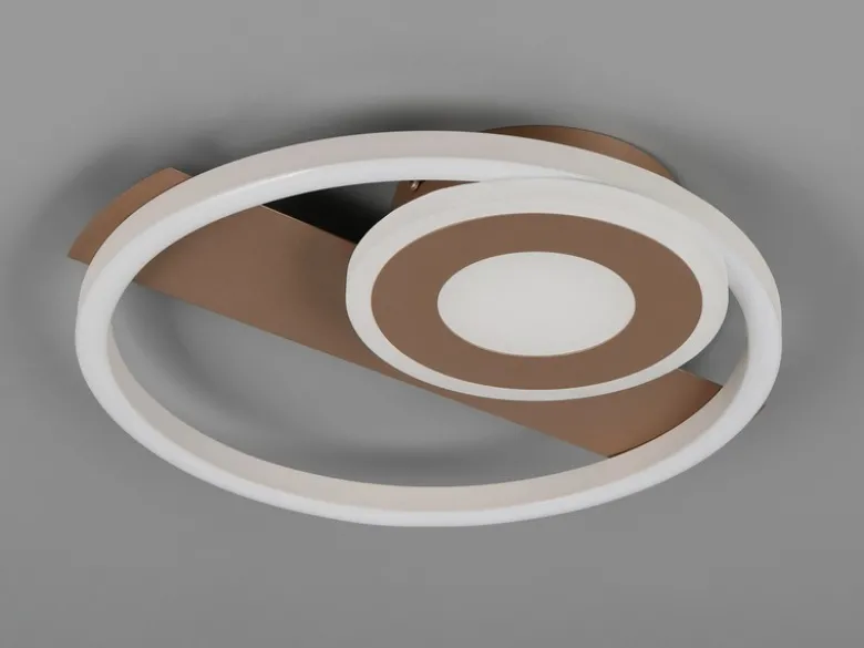 LED Decken- und Wandleuchte HORUS Metall in Coffee mit 2 Ringen, ultraflach 5cm