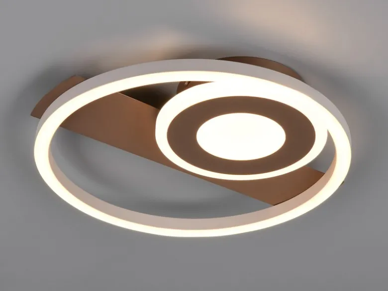 LED Decken- und Wandleuchte HORUS Metall in Coffee mit 2 Ringen, ultraflach 5cm
