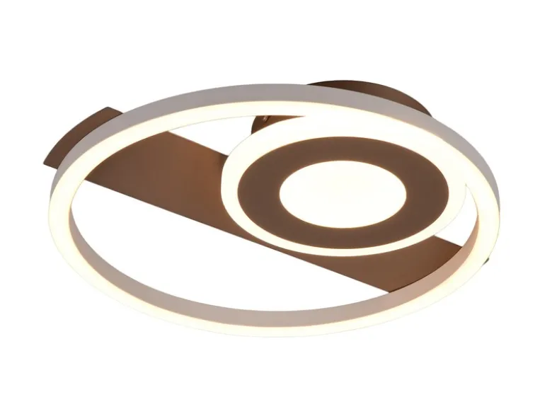 LED Decken- und Wandleuchte HORUS Metall in Coffee mit 2 Ringen, ultraflach 5cm