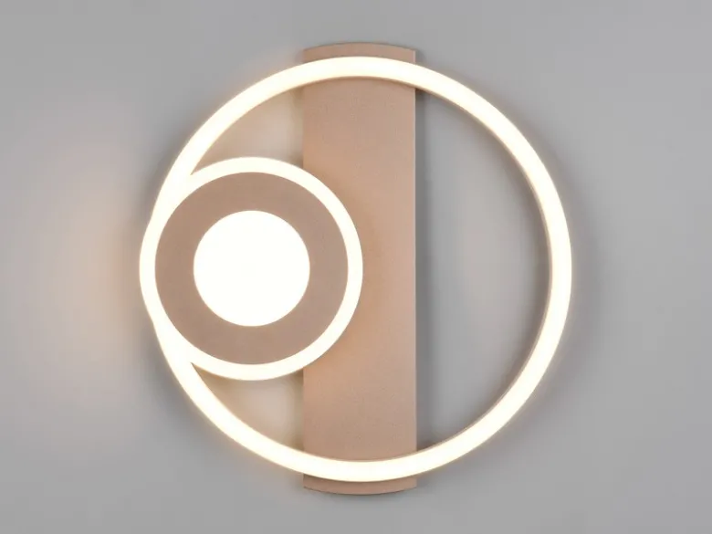 LED Decken- und Wandleuchte HORUS Metall in Coffee mit 2 Ringen, ultraflach 5cm
