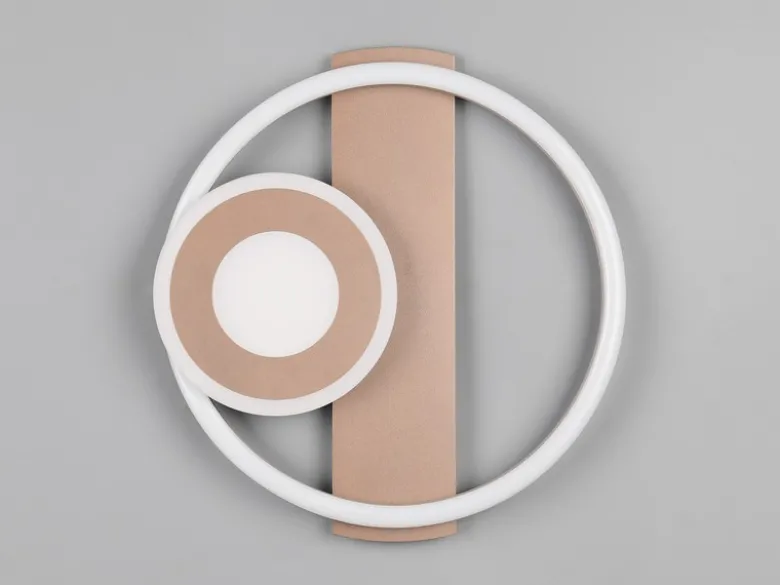 LED Decken- und Wandleuchte HORUS Metall in Coffee mit 2 Ringen, ultraflach 5cm