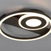 LED Decken- und Wandleuchte HORUS Metall in Schwarz mit 2 Ringen, ultraflach 5cm