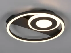 LED Decken- und Wandleuchte HORUS Metall in Schwarz mit 2 Ringen, ultraflach 5cm