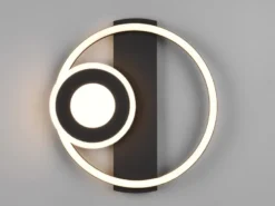 LED Decken- und Wandleuchte HORUS Metall in Schwarz mit 2 Ringen, ultraflach 5cm